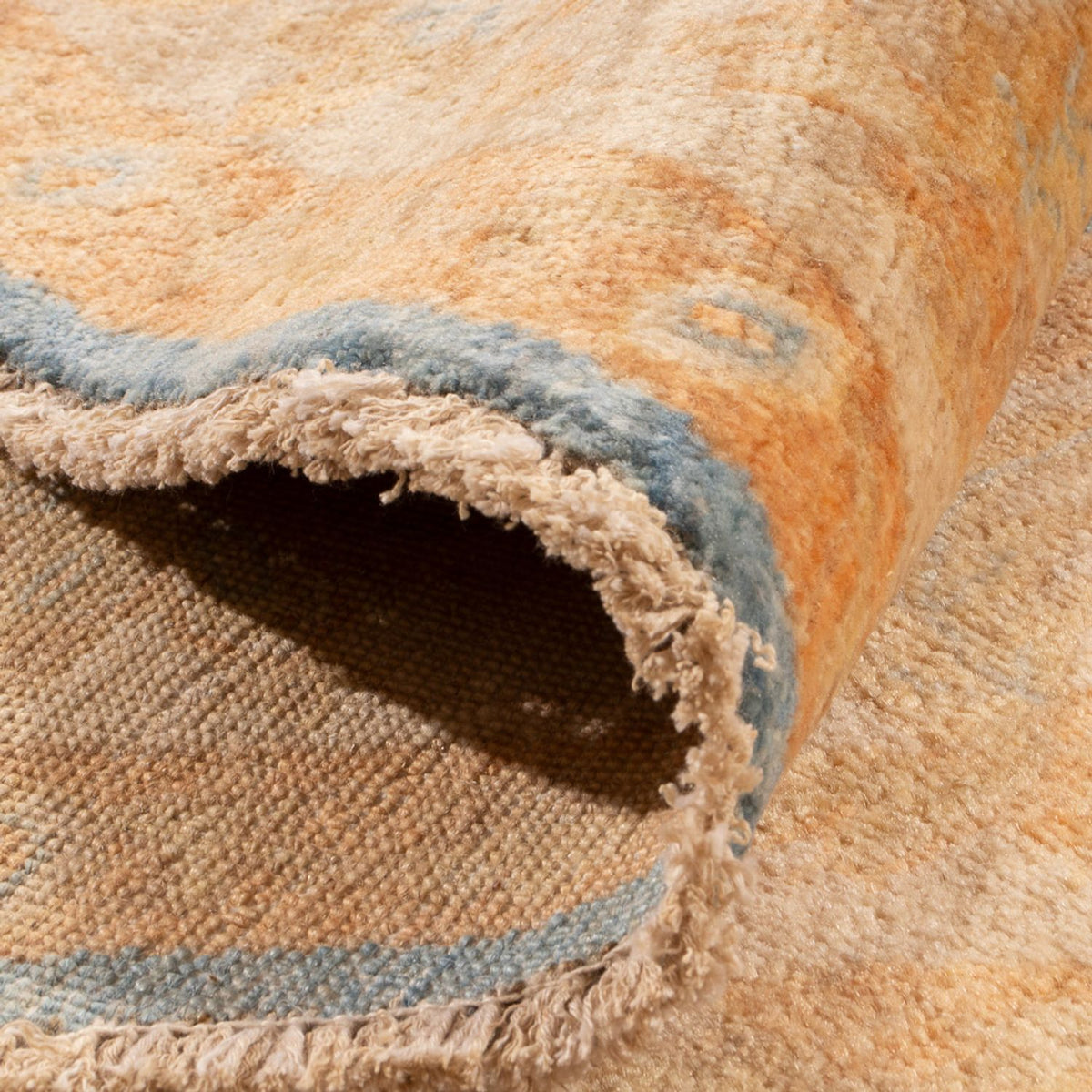 Ziegler Teppich rund  - 200 x 200 cm - blau