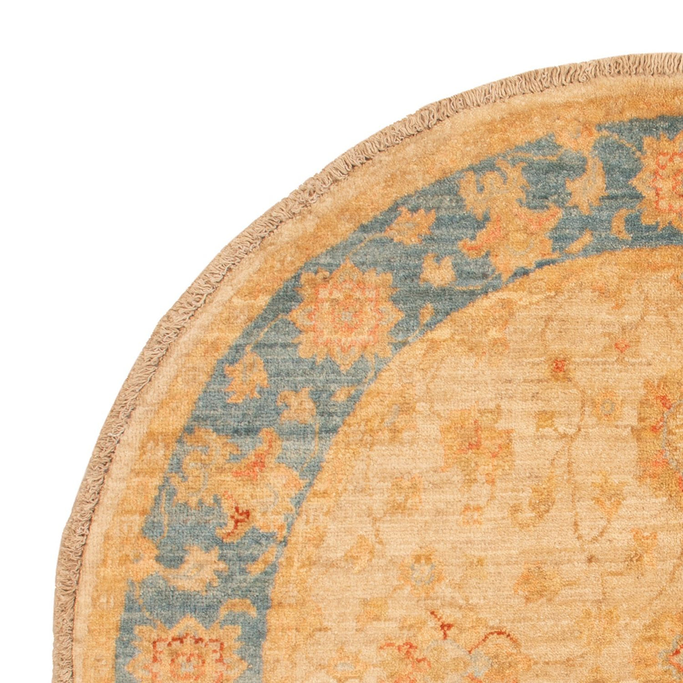 Ziegler Teppich rund  - 97 x 101 cm - beige