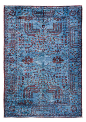Ziegler Teppich - Modern - Vintage / Colored - 199 x 141 cm - blau