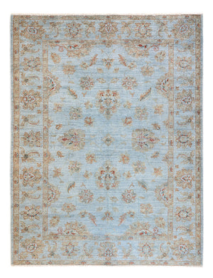 Ziegler Teppich - Modern - Vintage / Colored - 197 x 148 cm - hellblau