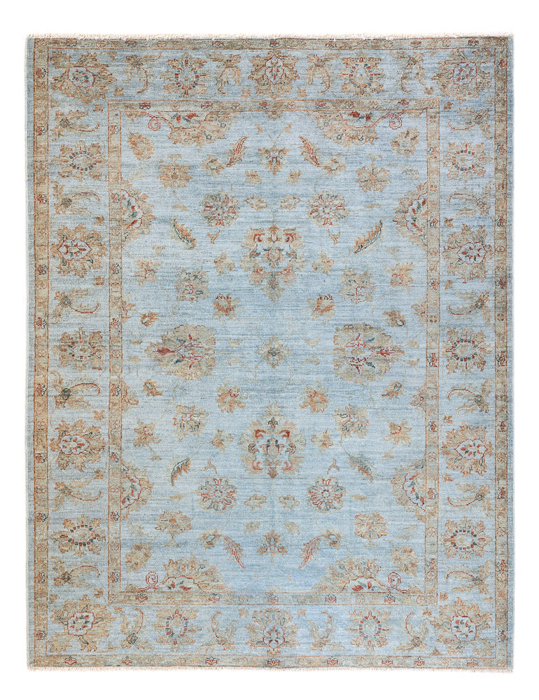 Ziegler Teppich - Modern - Vintage / Colored - 197 x 148 cm - hellblau