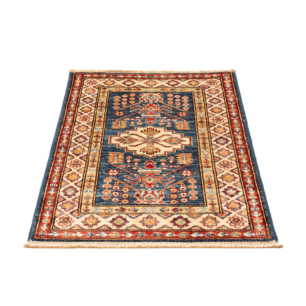 Ziegler Teppich - Kazak - Royal - 95 x 58 cm - petrolblau