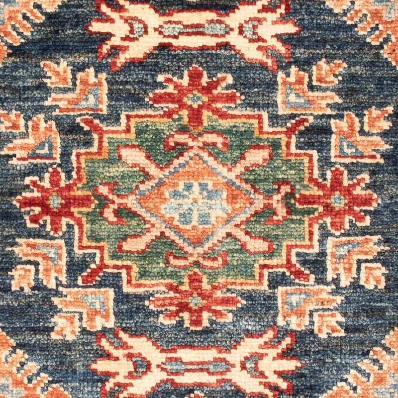 Ziegler Teppich - Kazak - Royal - 90 x 60 cm - petrolblau