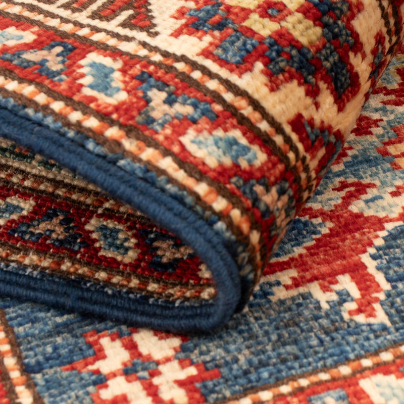 Ziegler Teppich - Kazak - Royal - 90 x 60 cm - petrolblau