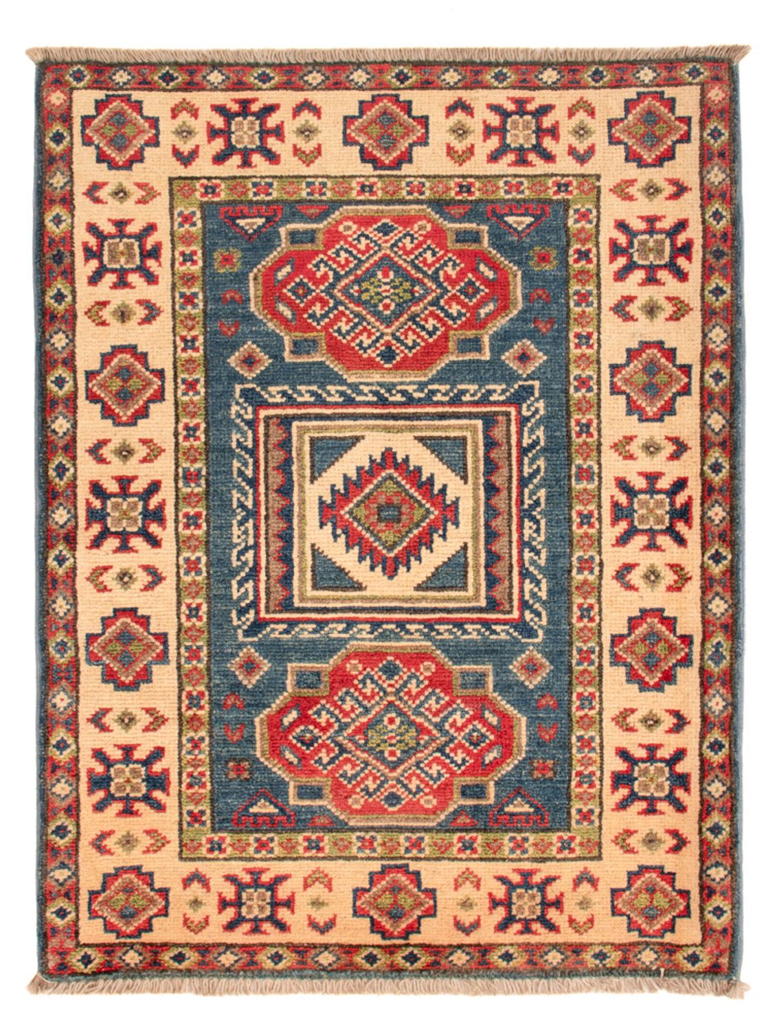 Ziegler Teppich - Kazak - 90 x 64 cm - blau