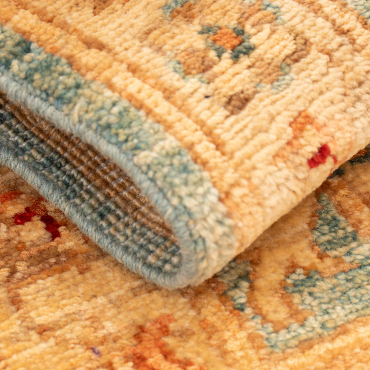 Ziegler Teppich - 75 x 51 cm - hellblau