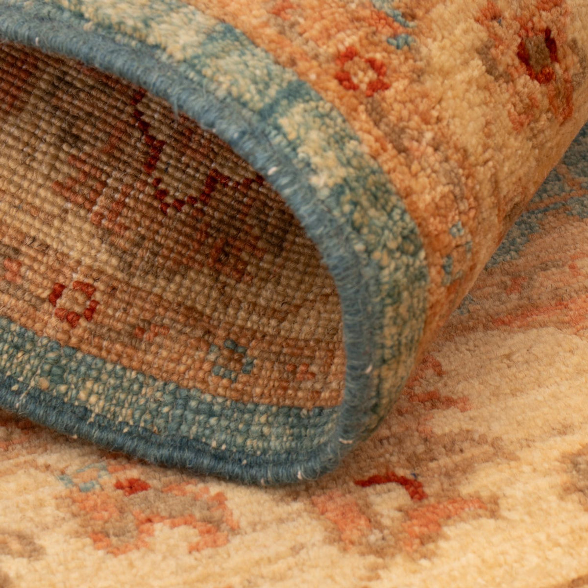 Ziegler Teppich - 90 x 67 cm - hellblau