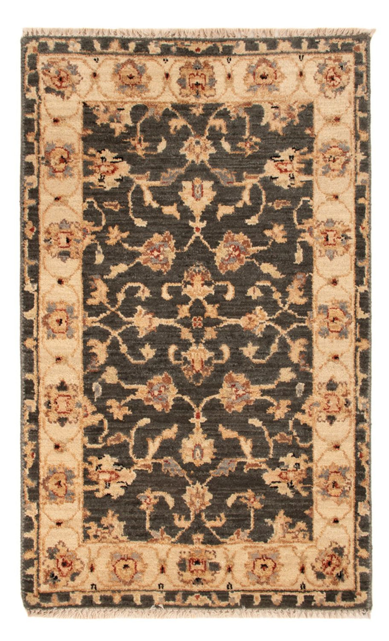 Ziegler Teppich - 90 x 60 cm - schwarz-weiß