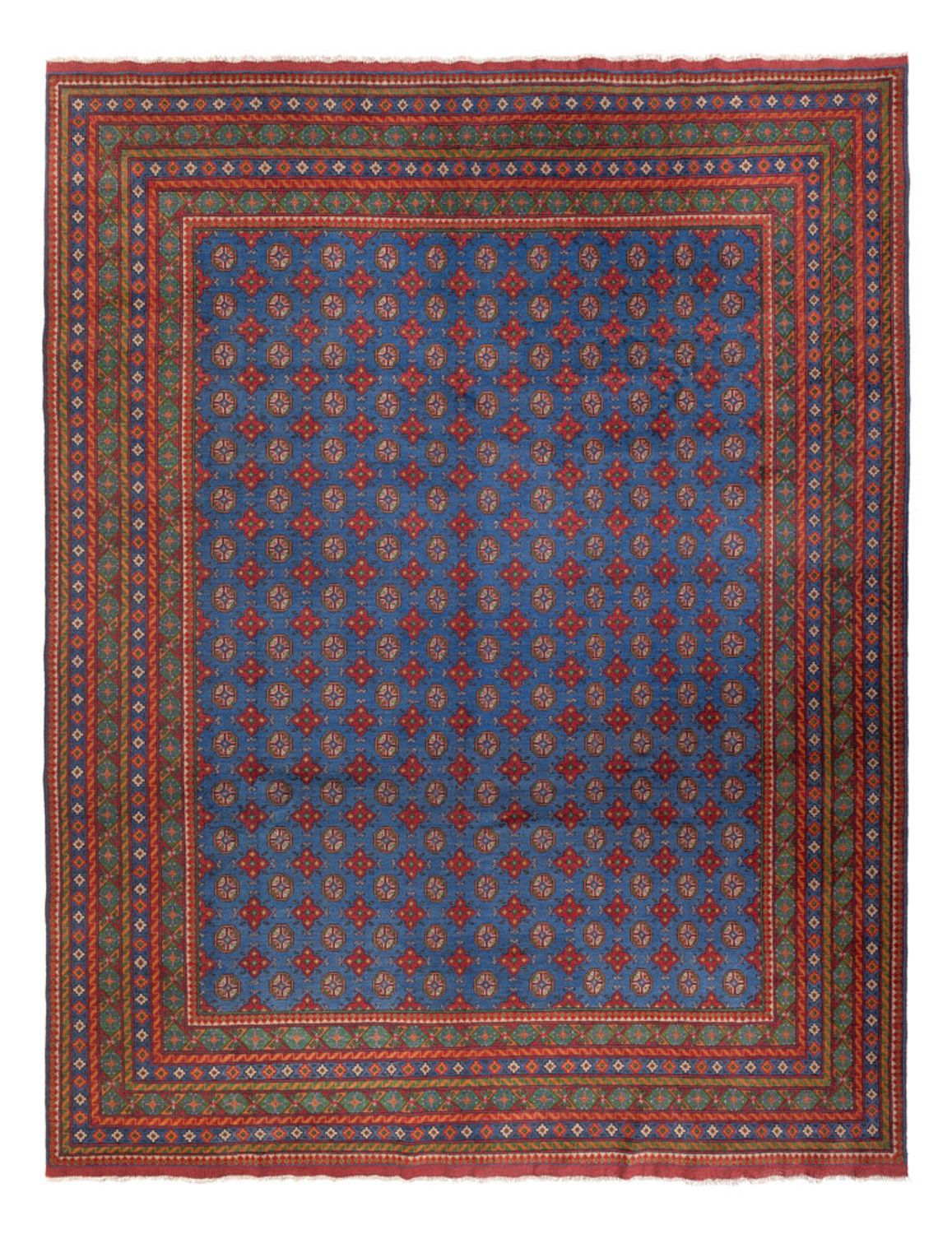 Afghan Teppich - Filpa - 394 x 300 cm - blau