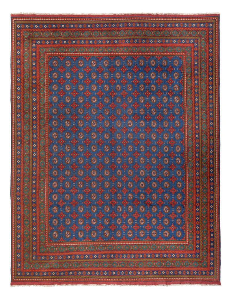 Afghan Teppich - Filpa - 394 x 303 cm - blau