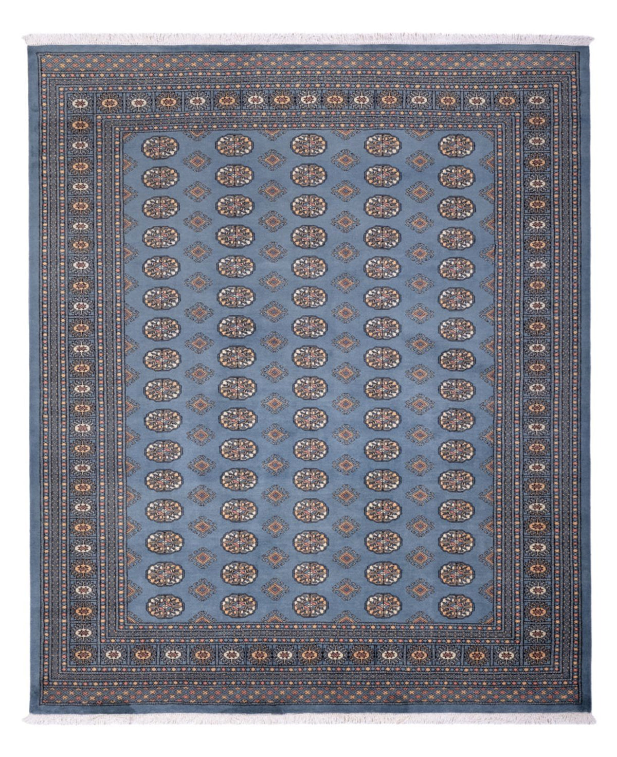 Afghan Teppich - Buchara - 305 x 249 cm - hellblau