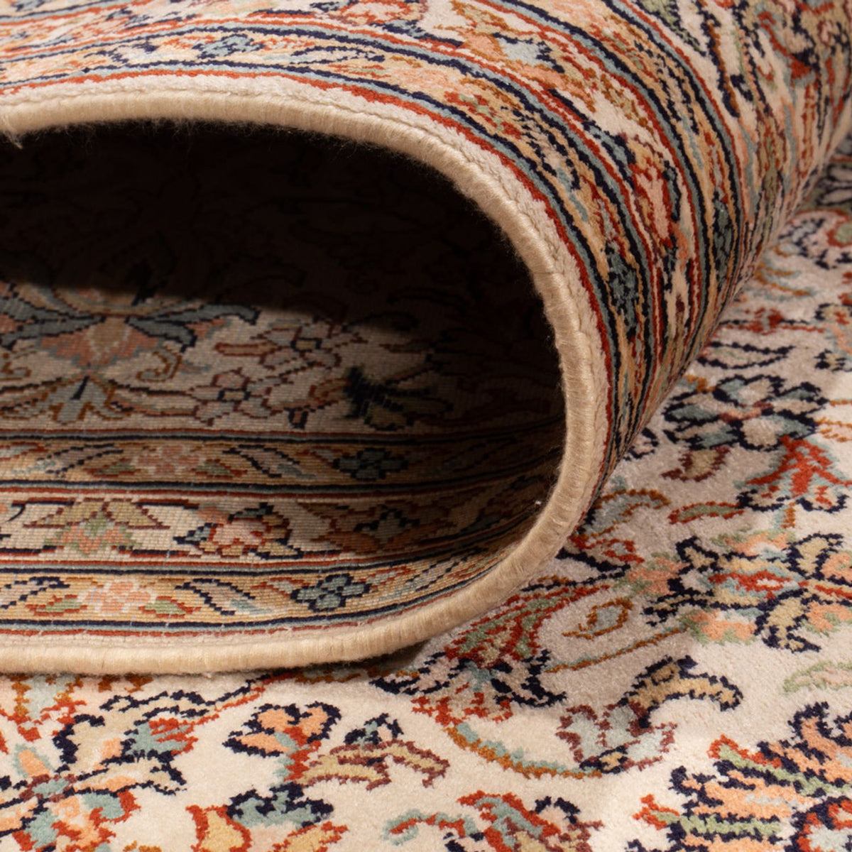 Seidenteppich - Kaschmir Seide - 326 x 216 cm - dunkelbeige