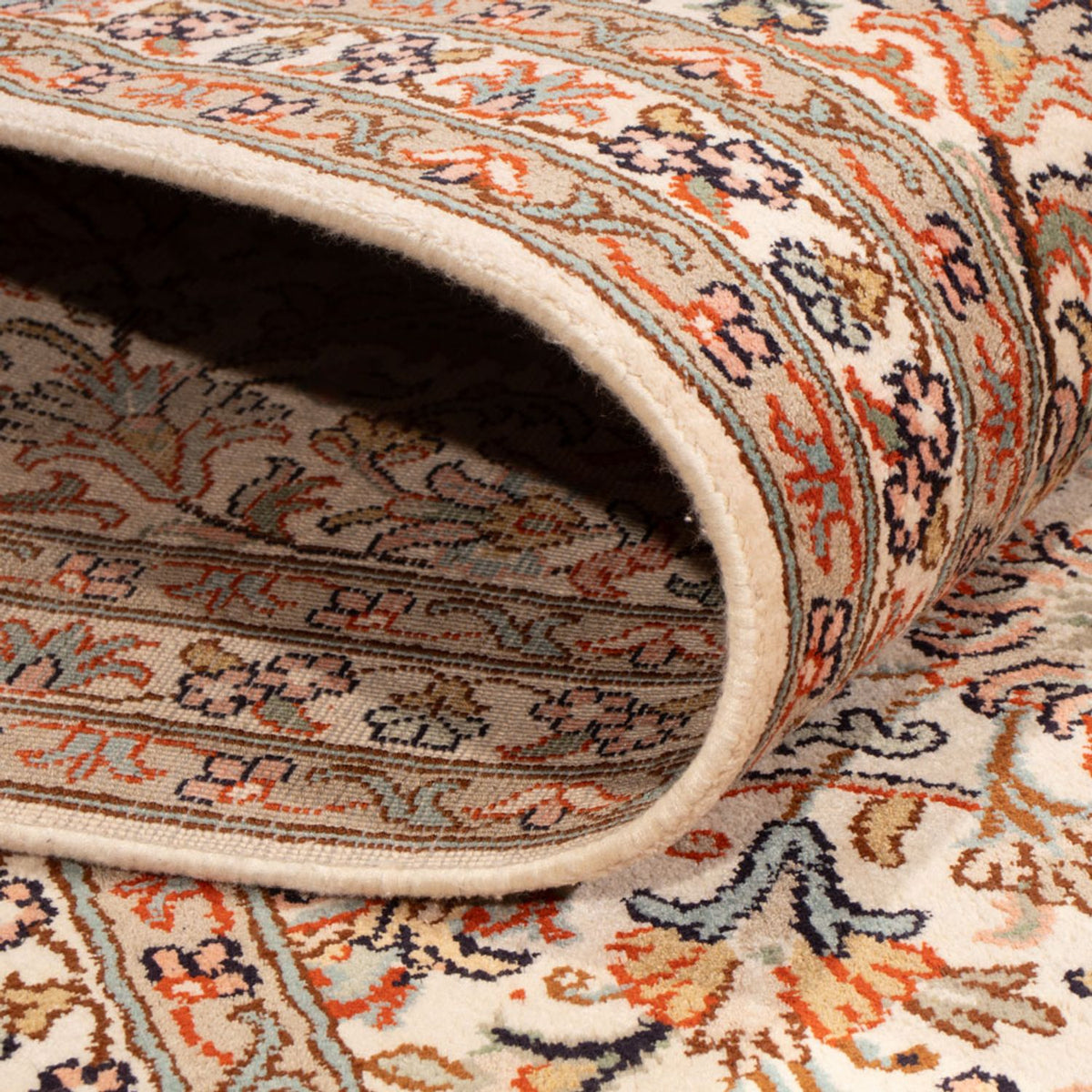 Seidenteppich - Kaschmir Seide - 318 x 216 cm - dunkelbeige