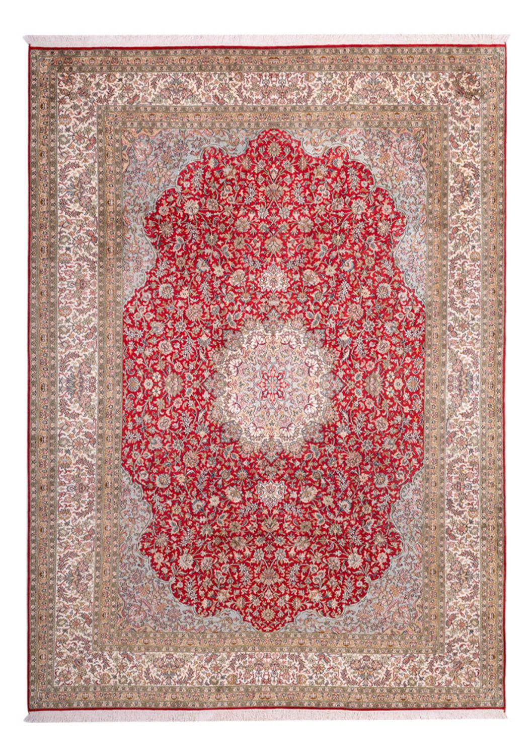 Seidenteppich - Kaschmir Seide - 303 x 220 cm - rot