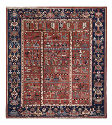 Kelim Teppich - Oriental - Soumak quadratisch  - 205 x 192 cm - rost