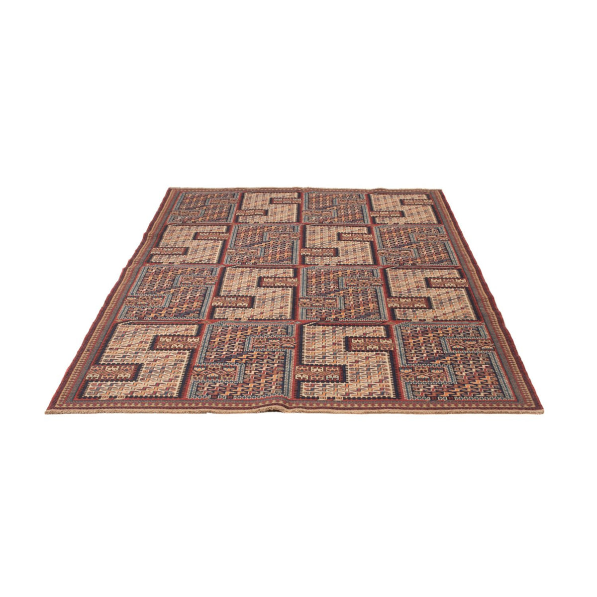 Kelim Teppich - Oriental - Soumak - 215 x 155 cm - dunkelbeige