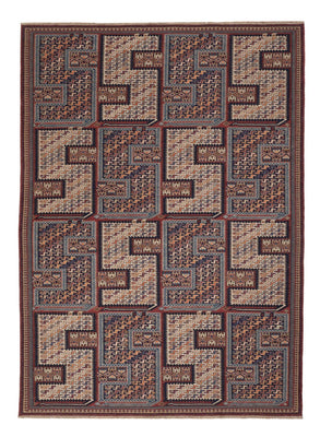 Kelim Teppich - Oriental - Soumak - 216 x 152 cm - dunkelbeige