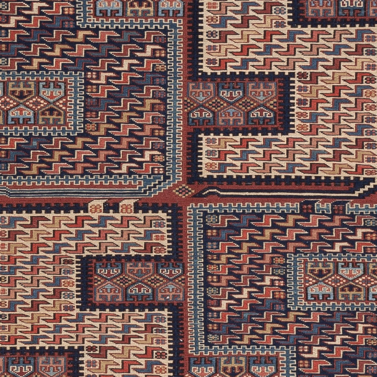 Kelim Teppich - Oriental - Soumak - 207 x 165 cm - dunkelbeige