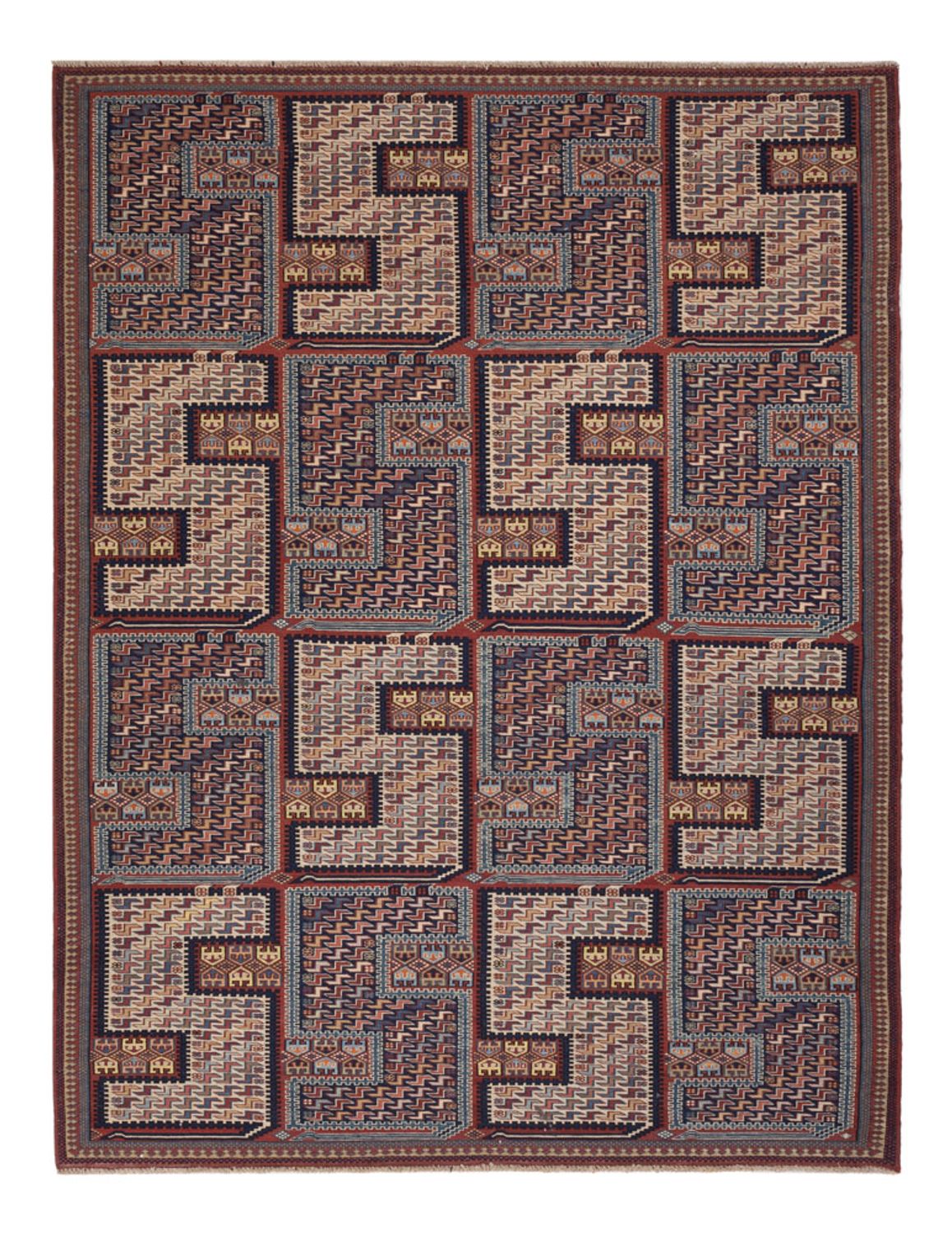Kelim Teppich - Oriental - Soumak - 205 x 166 cm - dunkelbeige