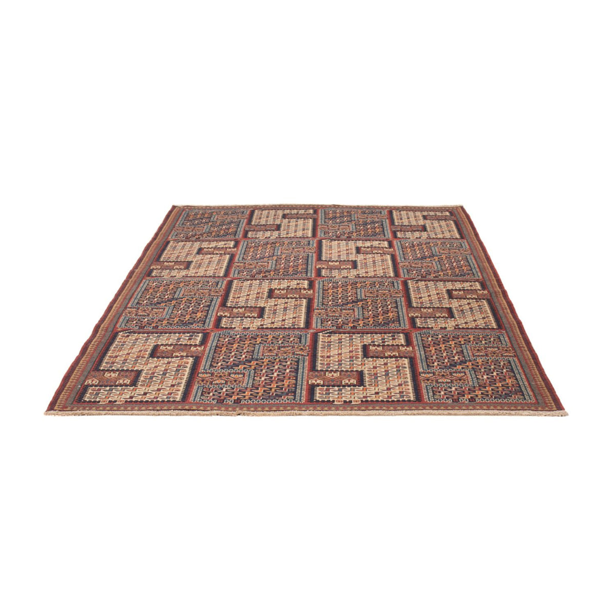 Kelim Teppich - Oriental - Soumak - 215 x 159 cm - dunkelbeige