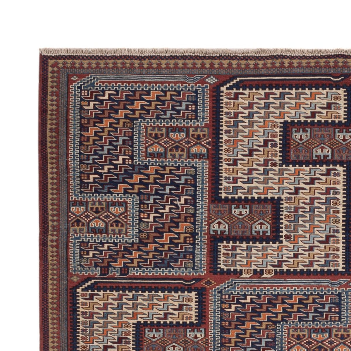 Kelim Teppich - Oriental - Soumak - 214 x 155 cm - dunkelbeige