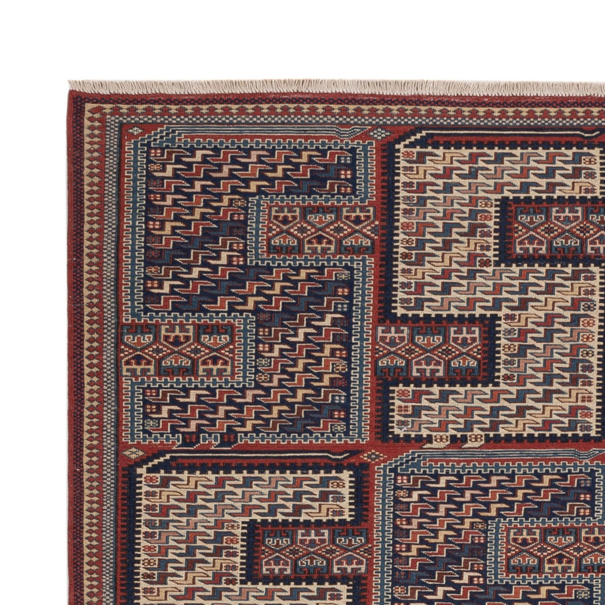 Kelim Teppich - Oriental - Soumak - 208 x 165 cm - dunkelbeige