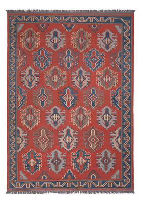 Kelim Teppich - Oriental - Royal - 253 x 177 cm - rot