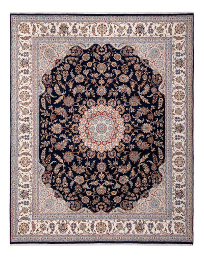 Indo Nain Teppich 251x309cm - Orientteppich - dunkelblau