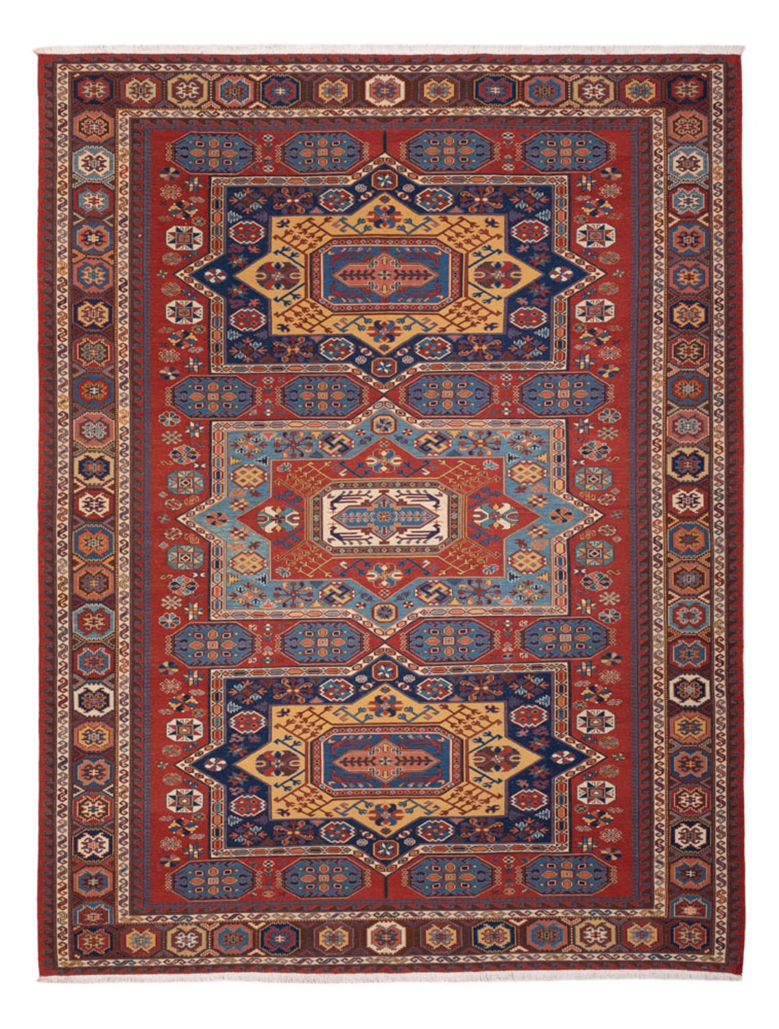Kelim Teppich - Oriental - Soumak - 329 x 256 cm - rot