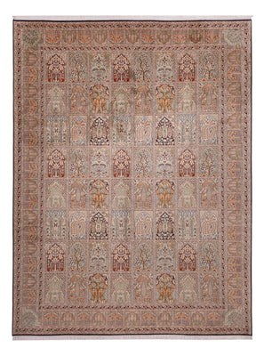 Seidenteppich - Kaschmir Seide - 362 x 274 cm - dunkelbeige