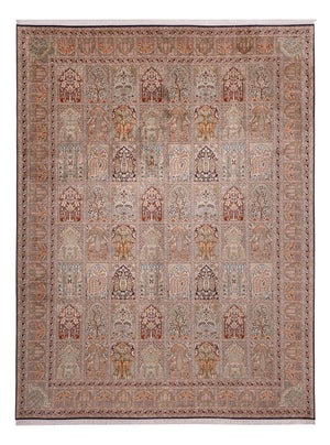 Seidenteppich - Kaschmir Seide - 362 x 274 cm - dunkelbeige