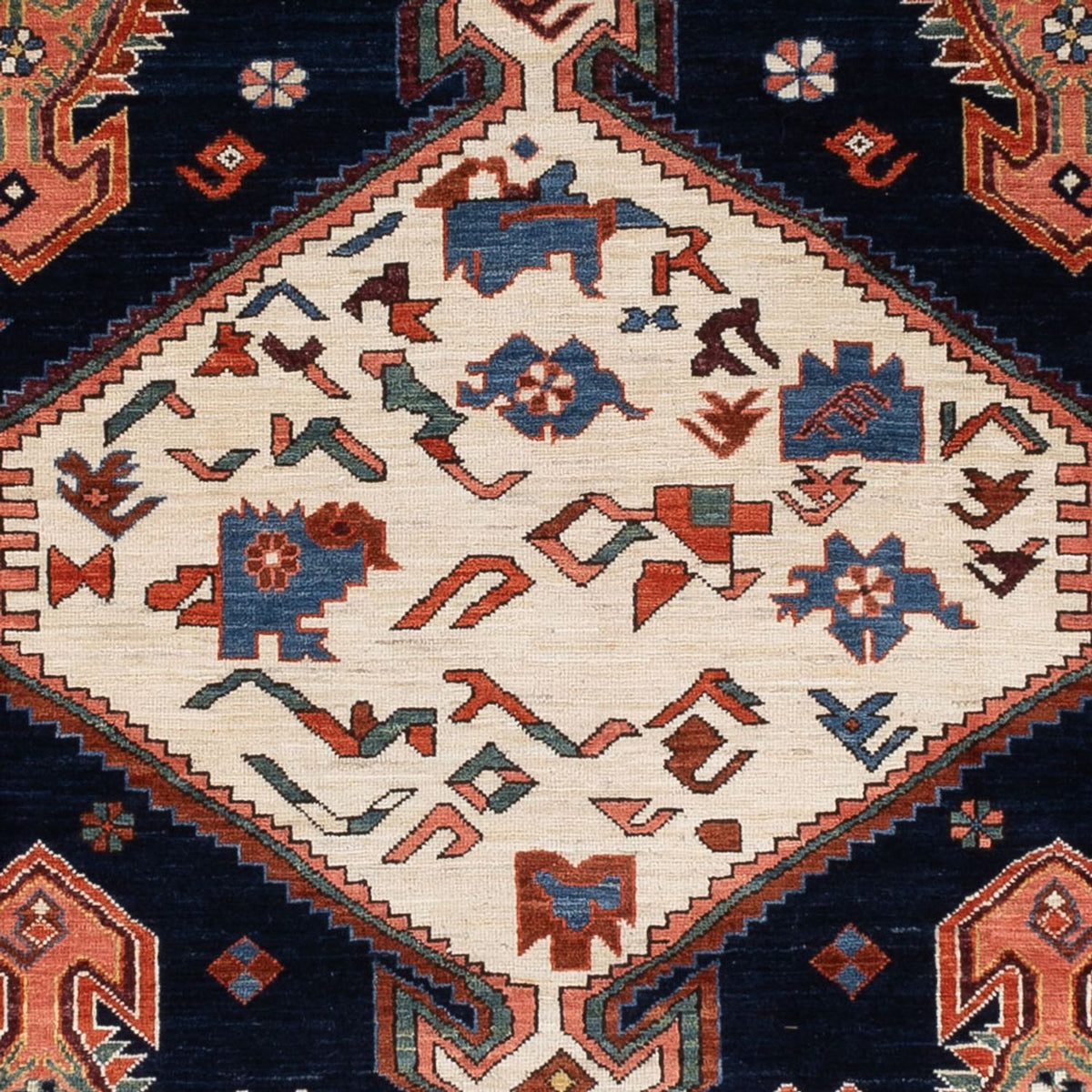 Ziegler Teppich - Kazak - 328 x 247 cm - dunkelblau