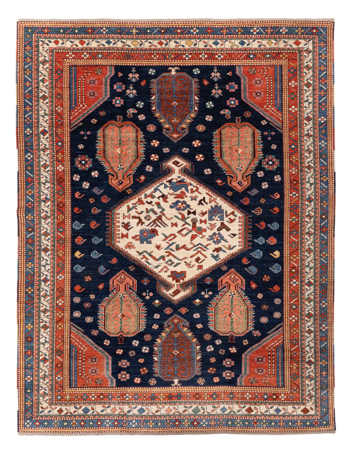 Ziegler Teppich - Kazak - 367 x 270 cm - dunkelblau