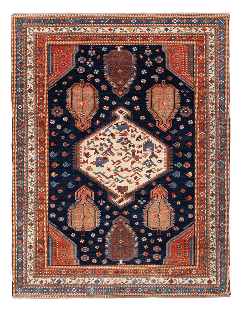 Ziegler Teppich - Kazak - 367 x 270 cm - dunkelblau