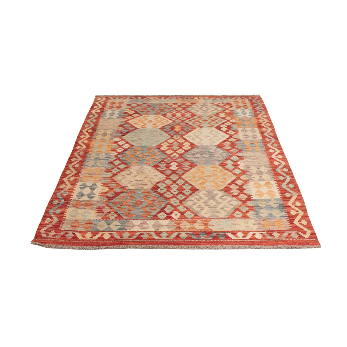 Kelim Teppich - Splash - 201 x 127 cm - mehrfarbig