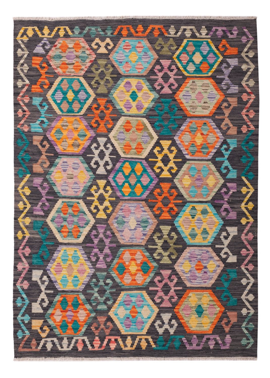 Kelim Teppich - Splash - 180 x 127 cm - mehrfarbig
