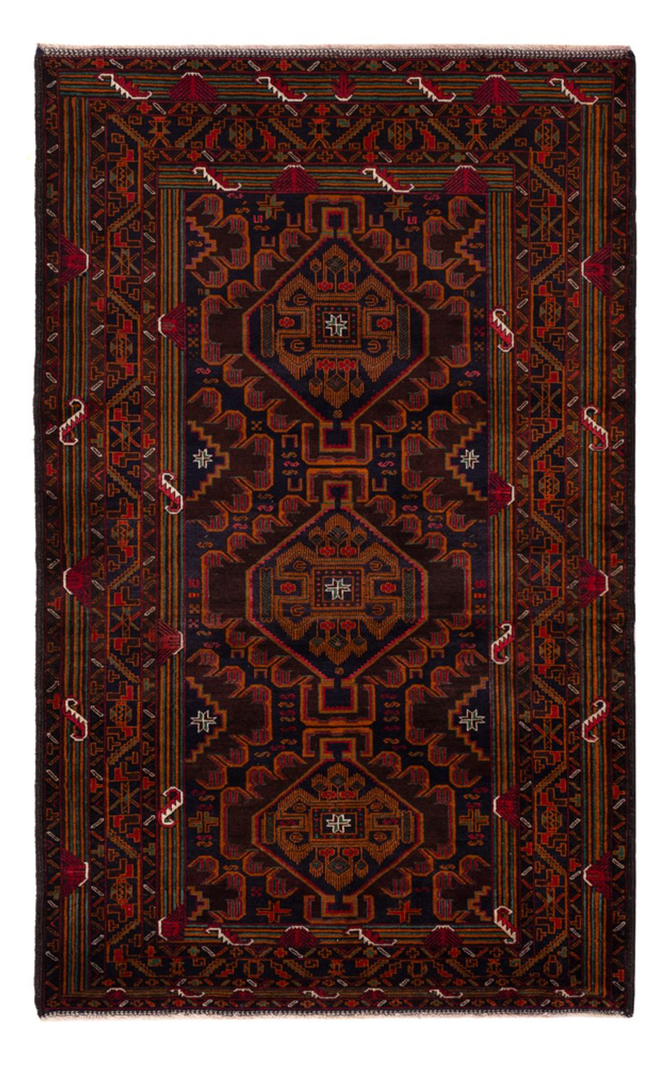 Belutsch Teppich - 213 x 128 cm - dunkelrot