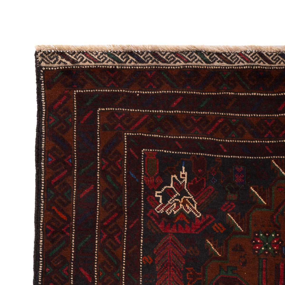 Belutsch Teppich - 195 x 120 cm - dunkelrot