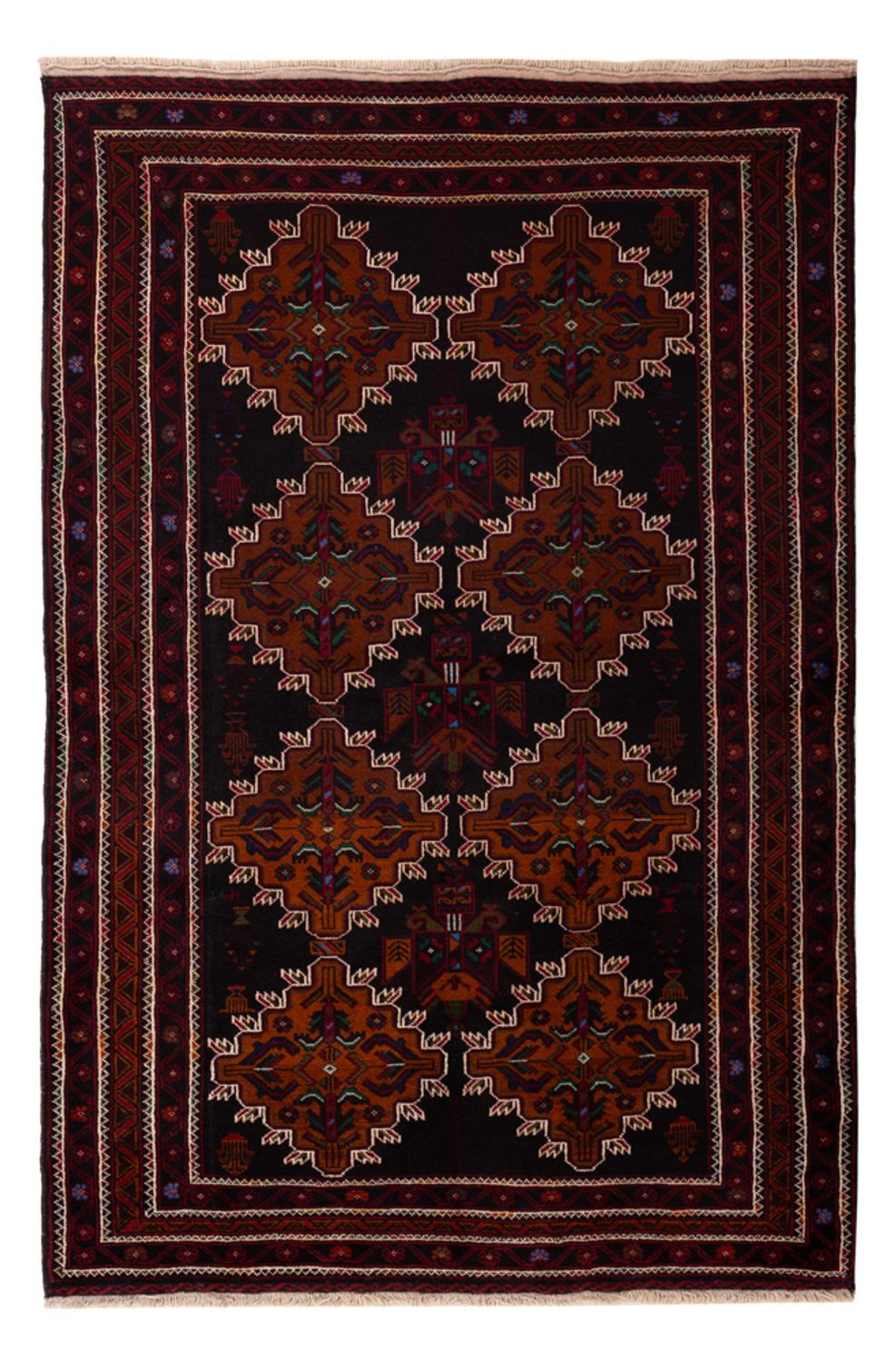 Belutsch Teppich - 192 x 127 cm - dunkelrot