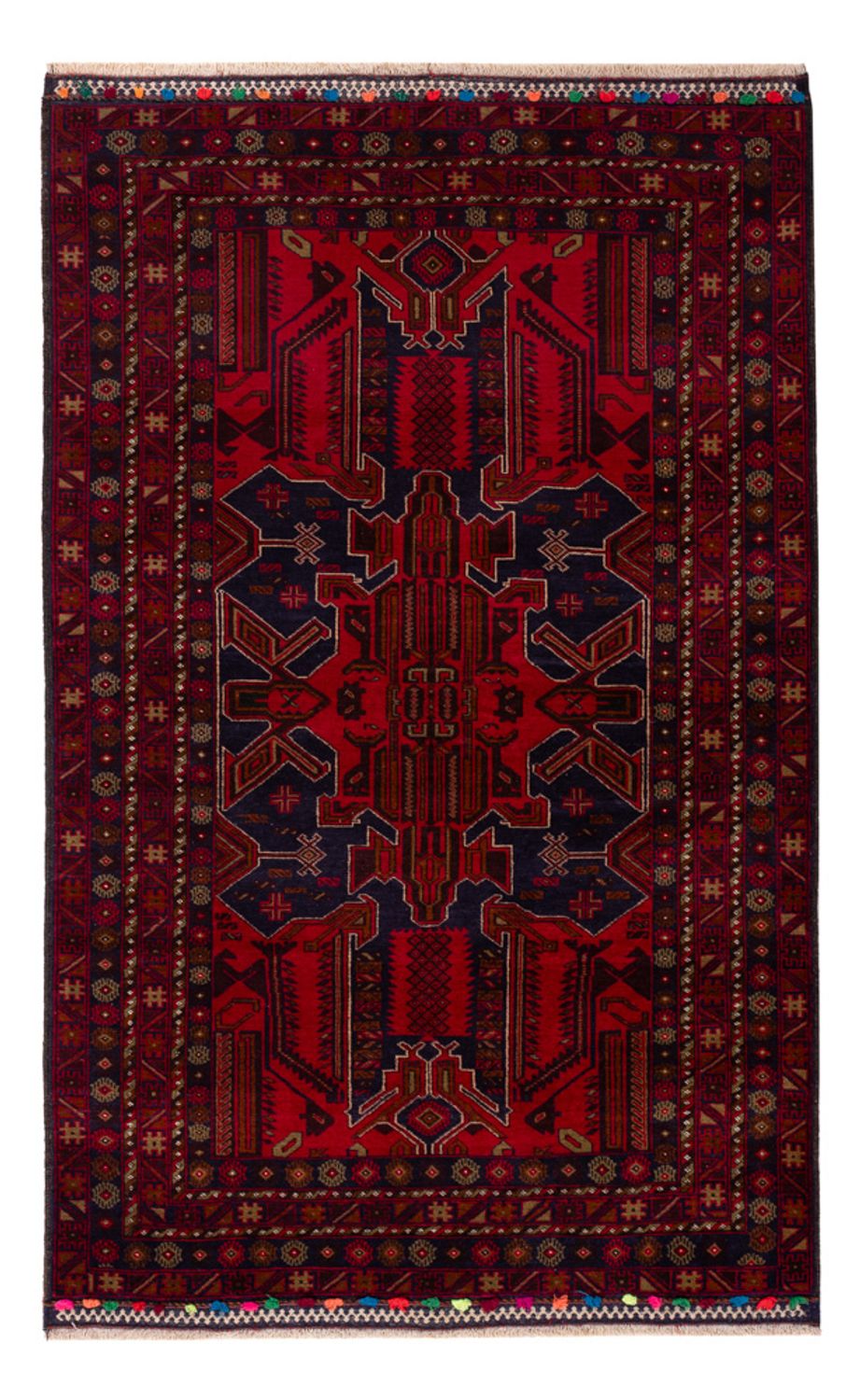 Belutsch Teppich - 184 x 116 cm - dunkelrot