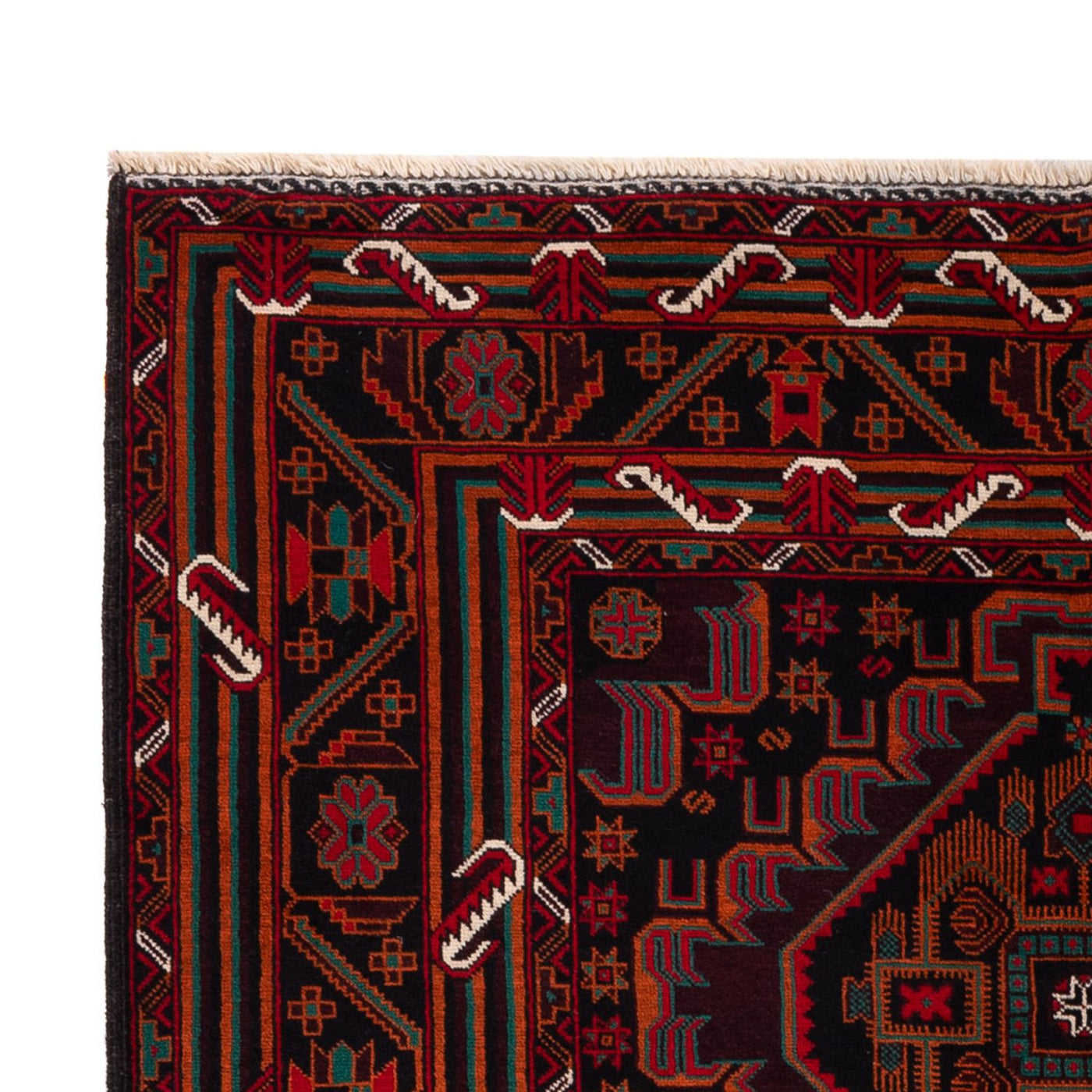 Belutsch Teppich - 206 x 117 cm - dunkelrot