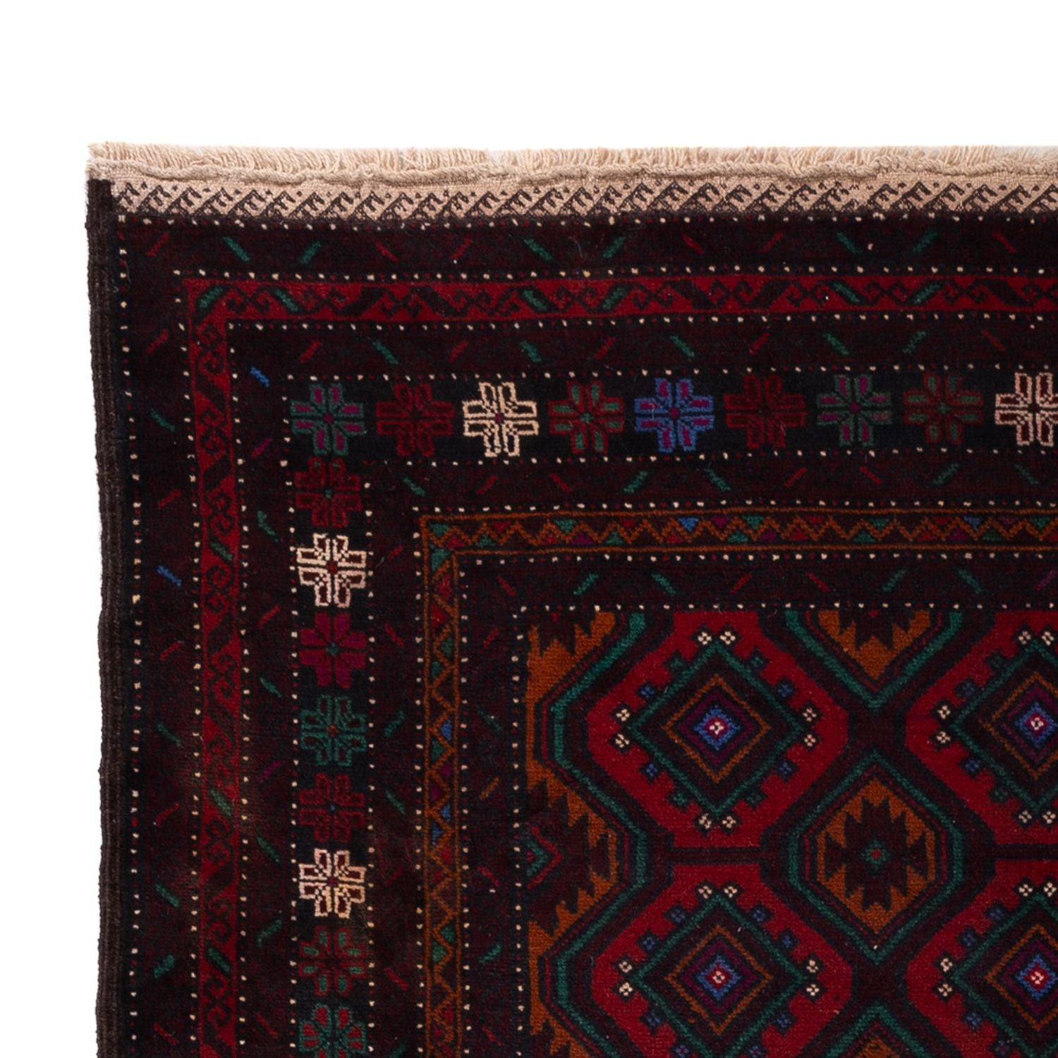 Belutsch Teppich - 203 x 120 cm - dunkelrot