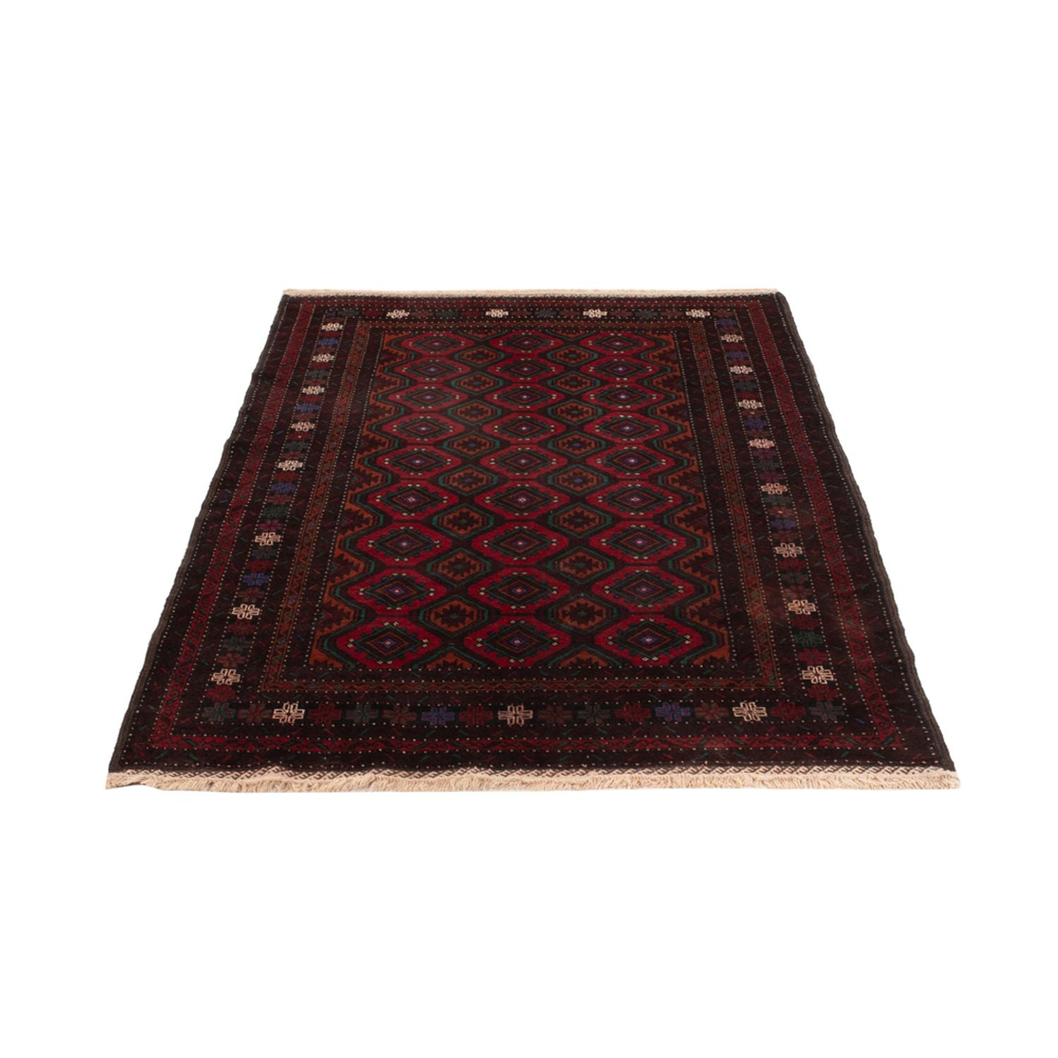 Belutsch Teppich - 203 x 120 cm - dunkelrot
