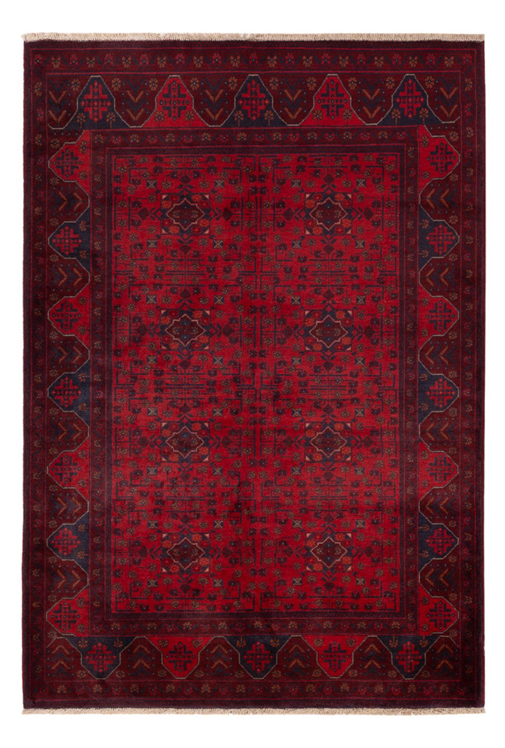 Afghan Teppich - Kunduz - 194 x 125 cm - rot