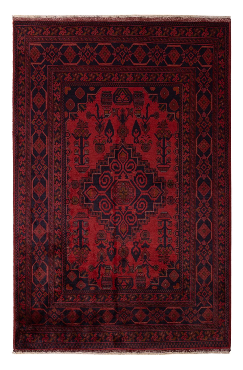 Afghan Teppich - Kunduz - 192 x 122 cm - rot