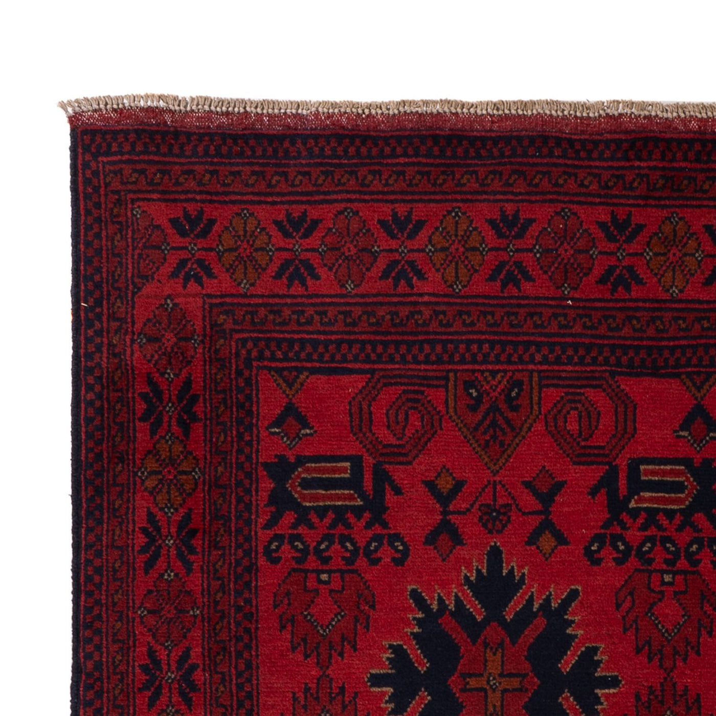 Afghan Teppich - Kunduz - 199 x 123 cm - dunkelrot