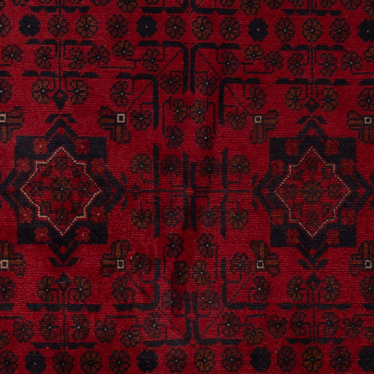 Afghan Teppich - Kunduz - 199 x 124 cm - dunkelrot