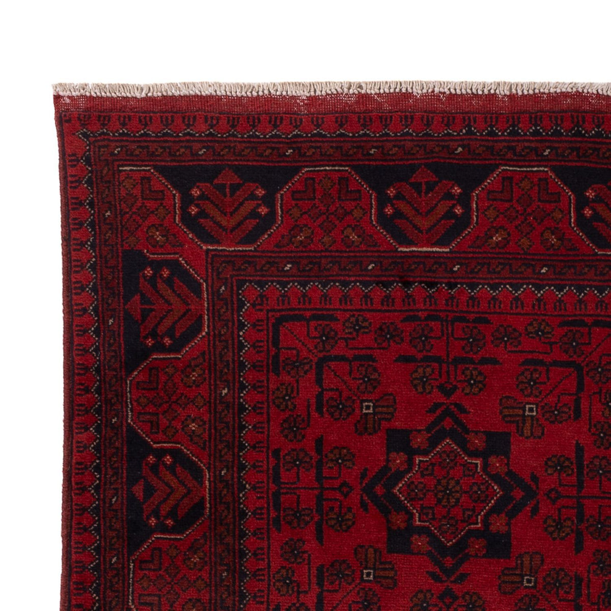 Afghan Teppich - Kunduz - 199 x 124 cm - dunkelrot