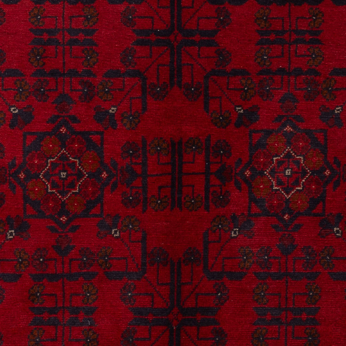 Afghan Teppich - Kunduz - 201 x 126 cm - dunkelrot