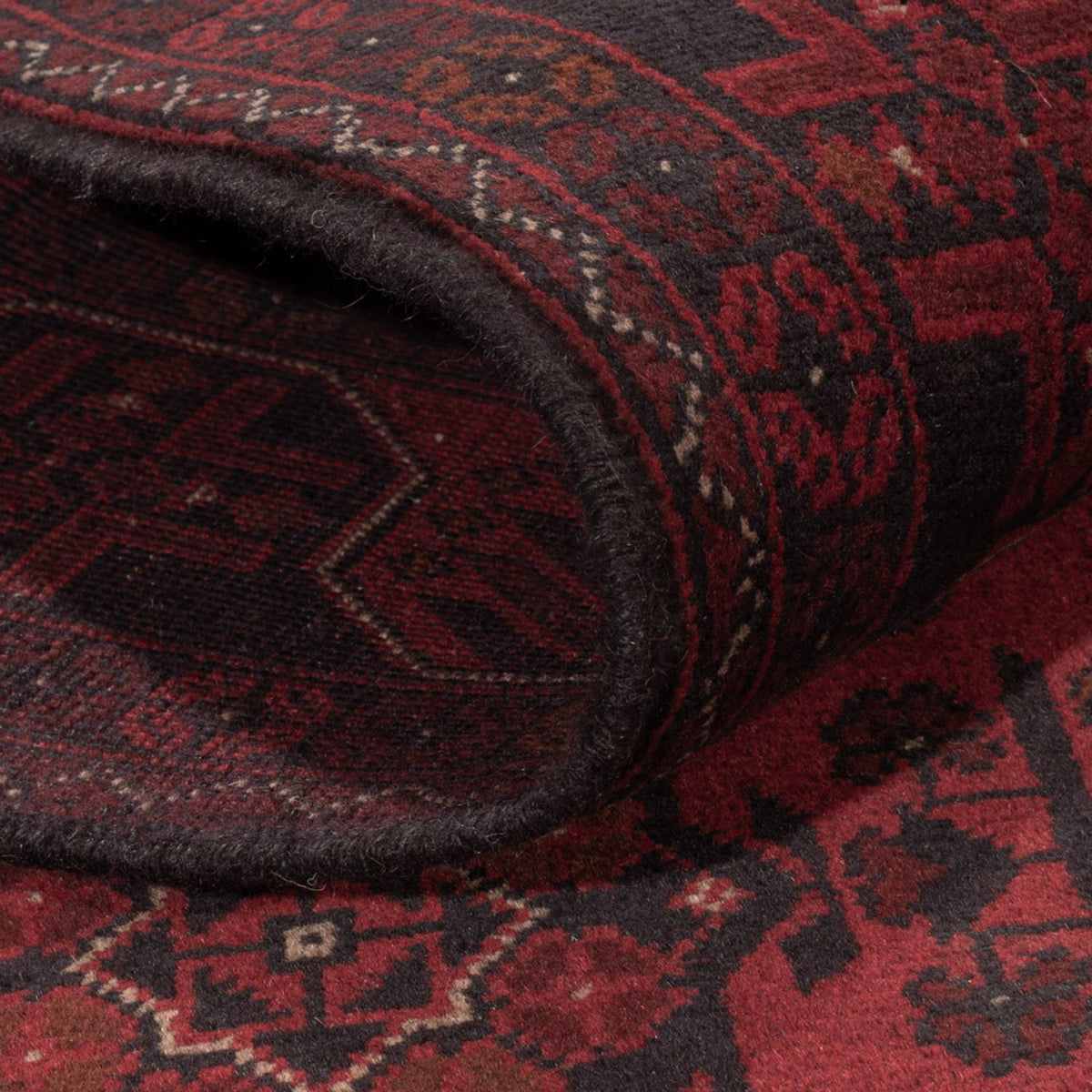 Afghan Teppich - Kunduz - 201 x 126 cm - dunkelrot